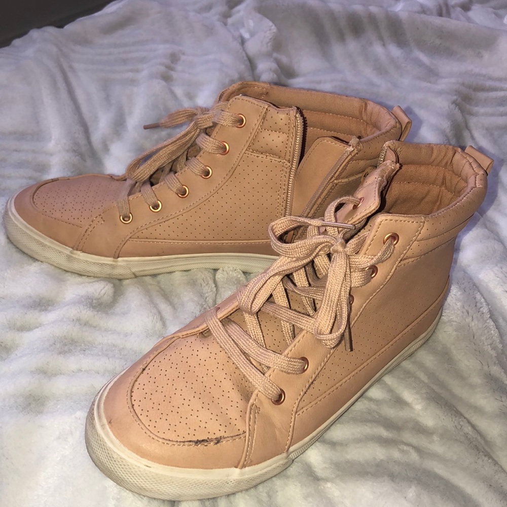 Rose Gold High Top Sneakers